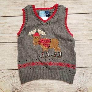 GOOD LAD Reindeer Gray Sweater Knit Vest 2T
